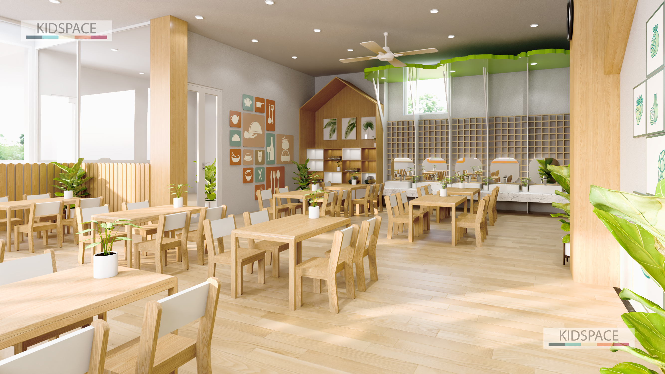 thiết kế bếp ăn trường mầm non SMS 3